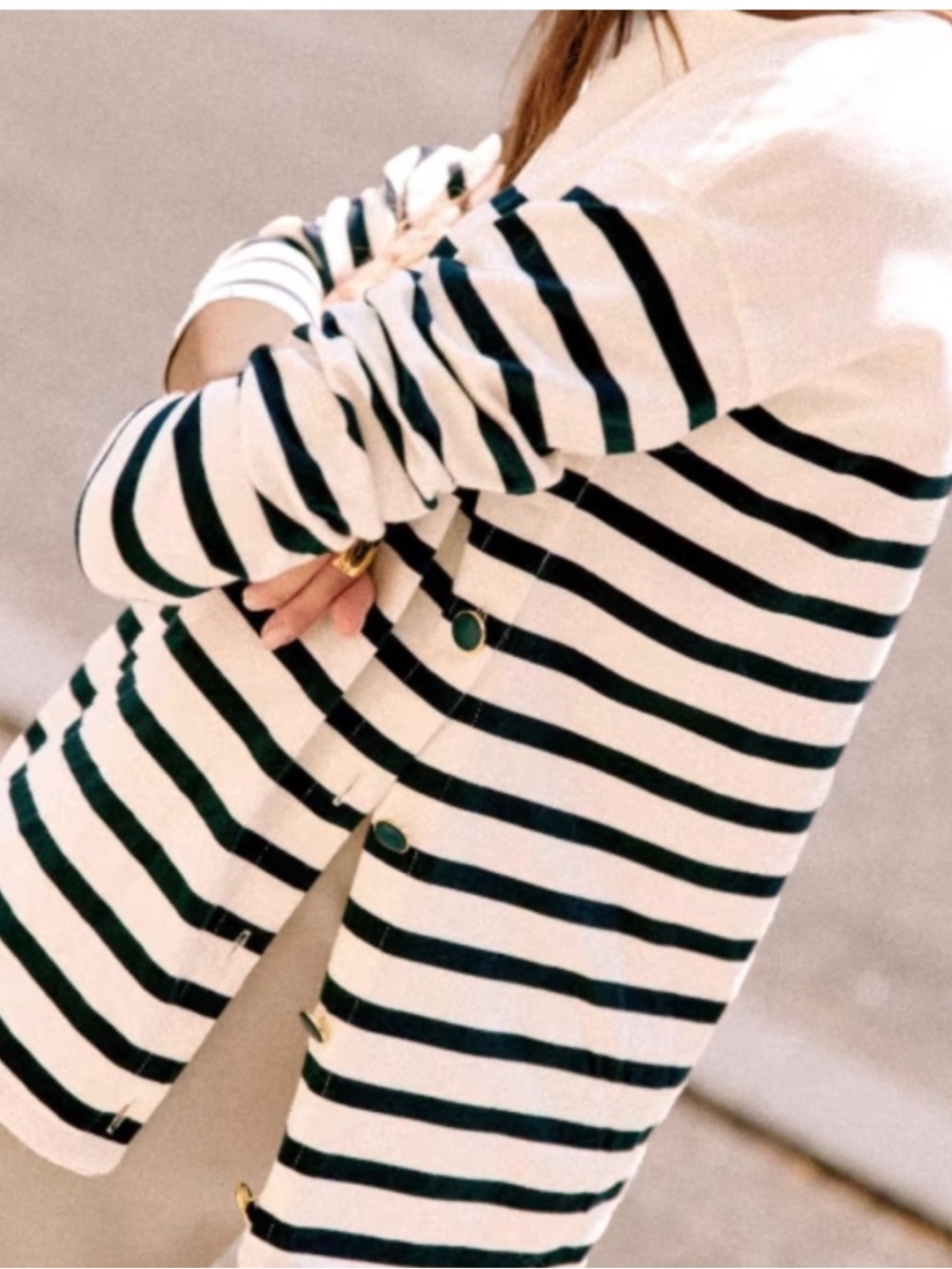 Sezane Noan Mariniere 3/4 sleeves stripe top, XS